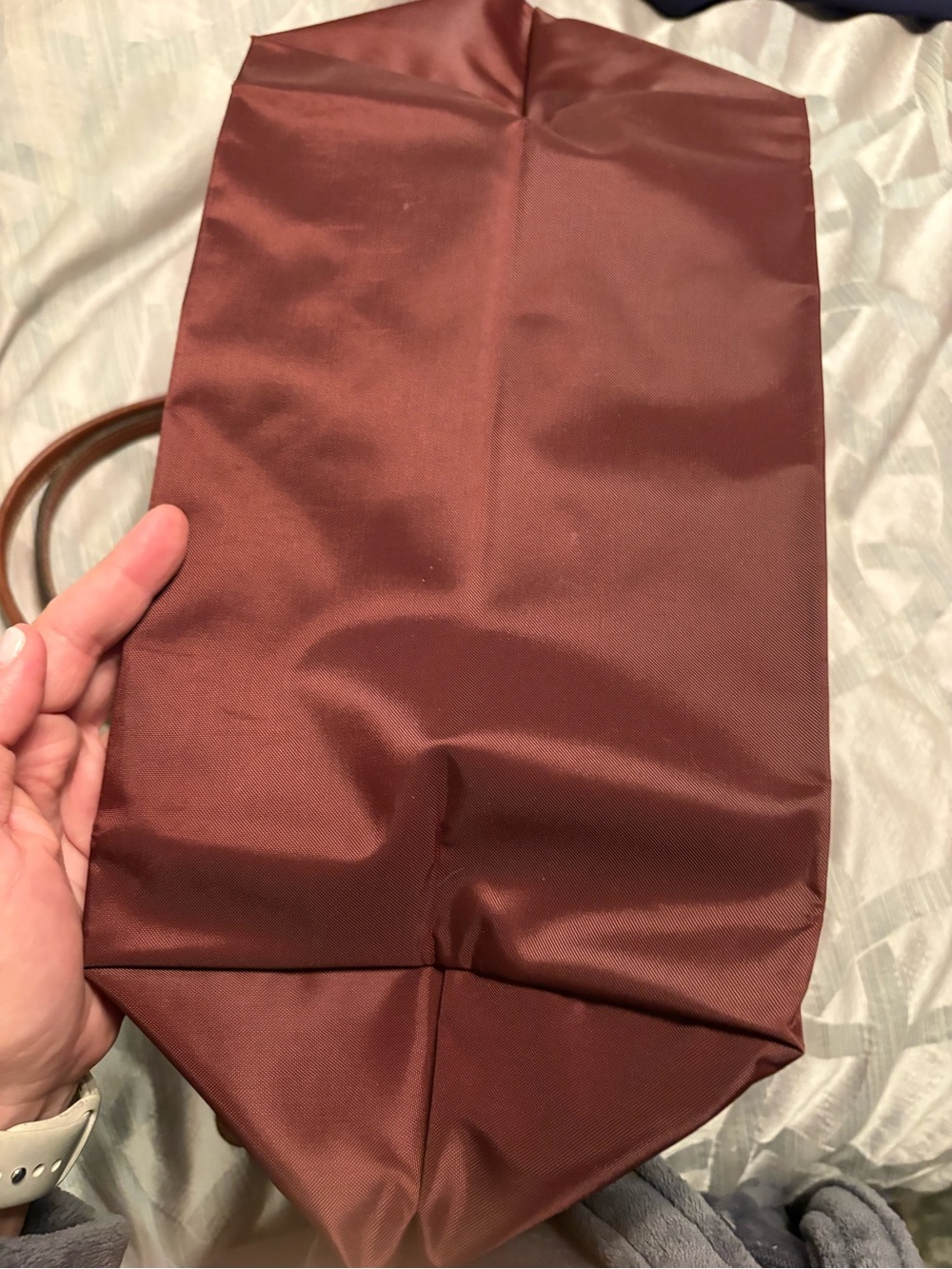 Burgundy Longchamp Large Le Pliage Tote - Picture 5 of 12